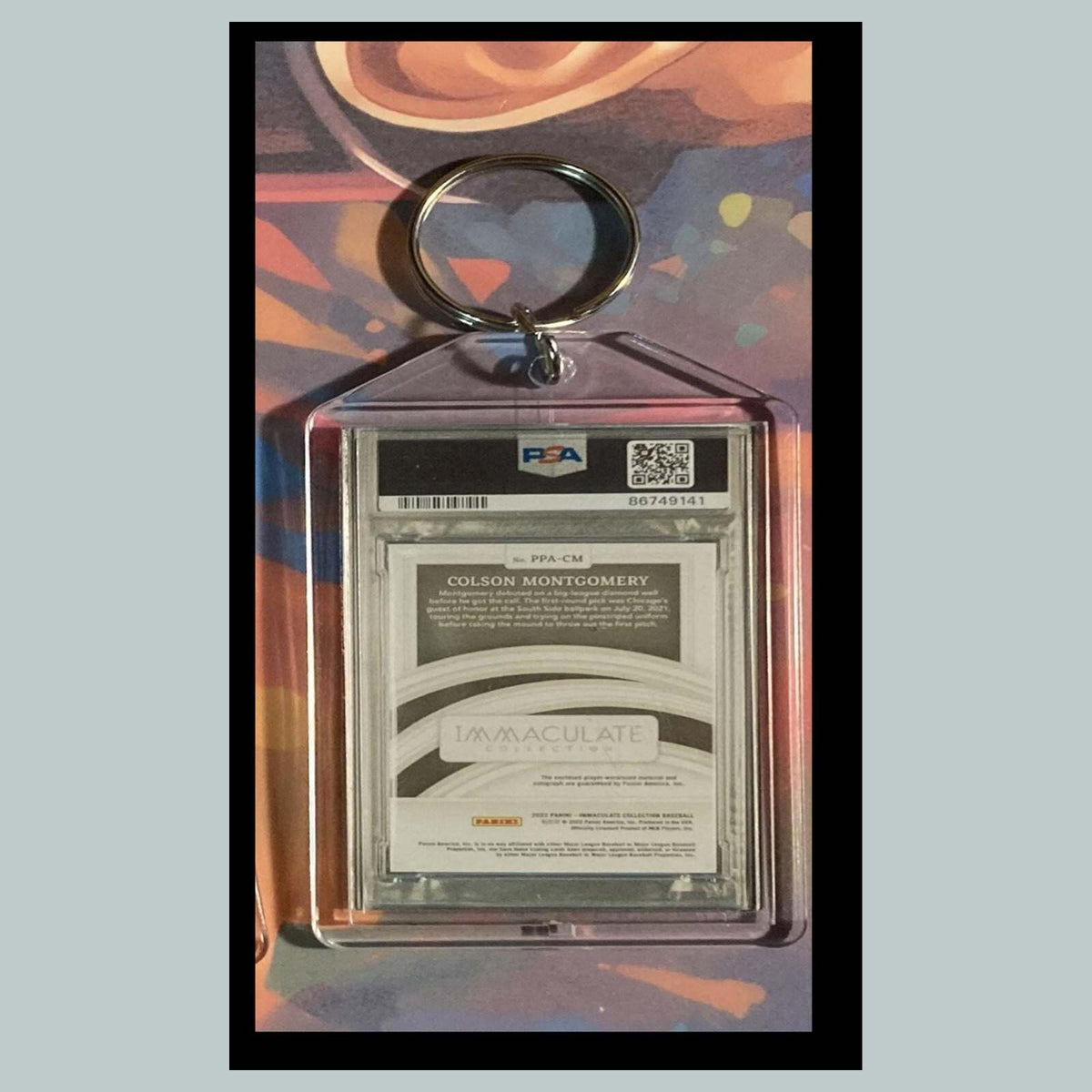3508 Colson Montgomery 2022 Panini Immaculate Gold Patch Auto Custom Keychain