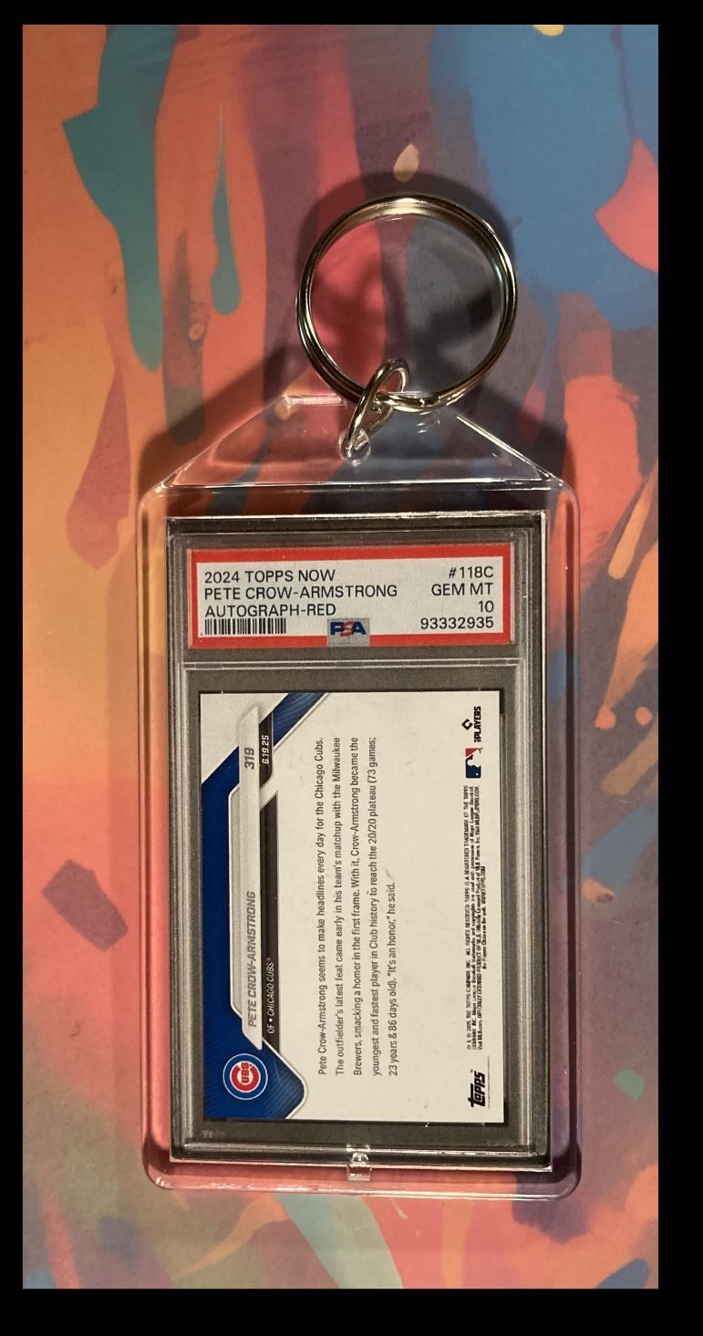 3029 Pete Crow-Armstrong 2024 Topps Now Auto Keychain - Great Gift