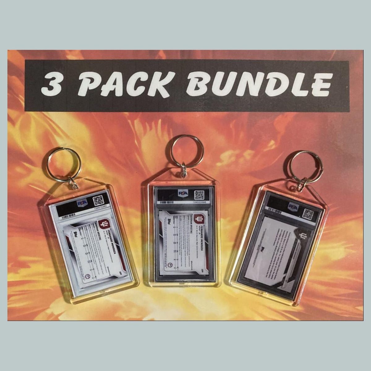 3735B  Fernando Mendoza Custom Hand Made Novelty Keychains 3 Pack Bundle