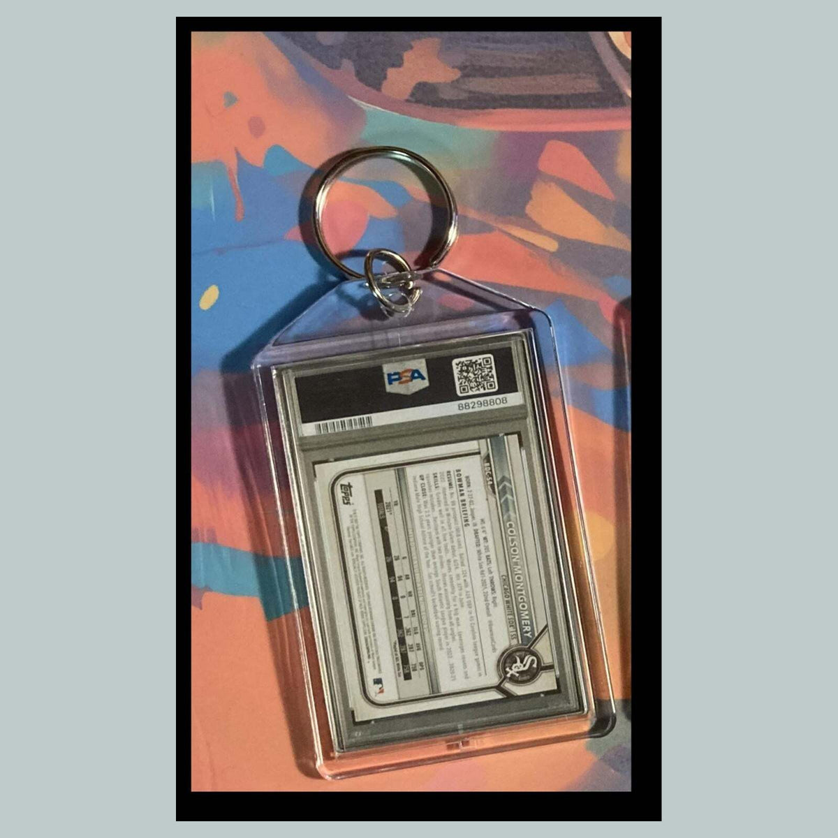 3499 Colson Montgomery 2022 Chrome Draft Padparadscha Custom Hand Made Keychain