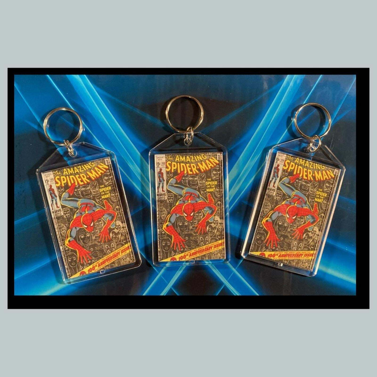 3402B Spider Man Classic  3 Pack Bundle -3 Diff Custom Novelty Keychains