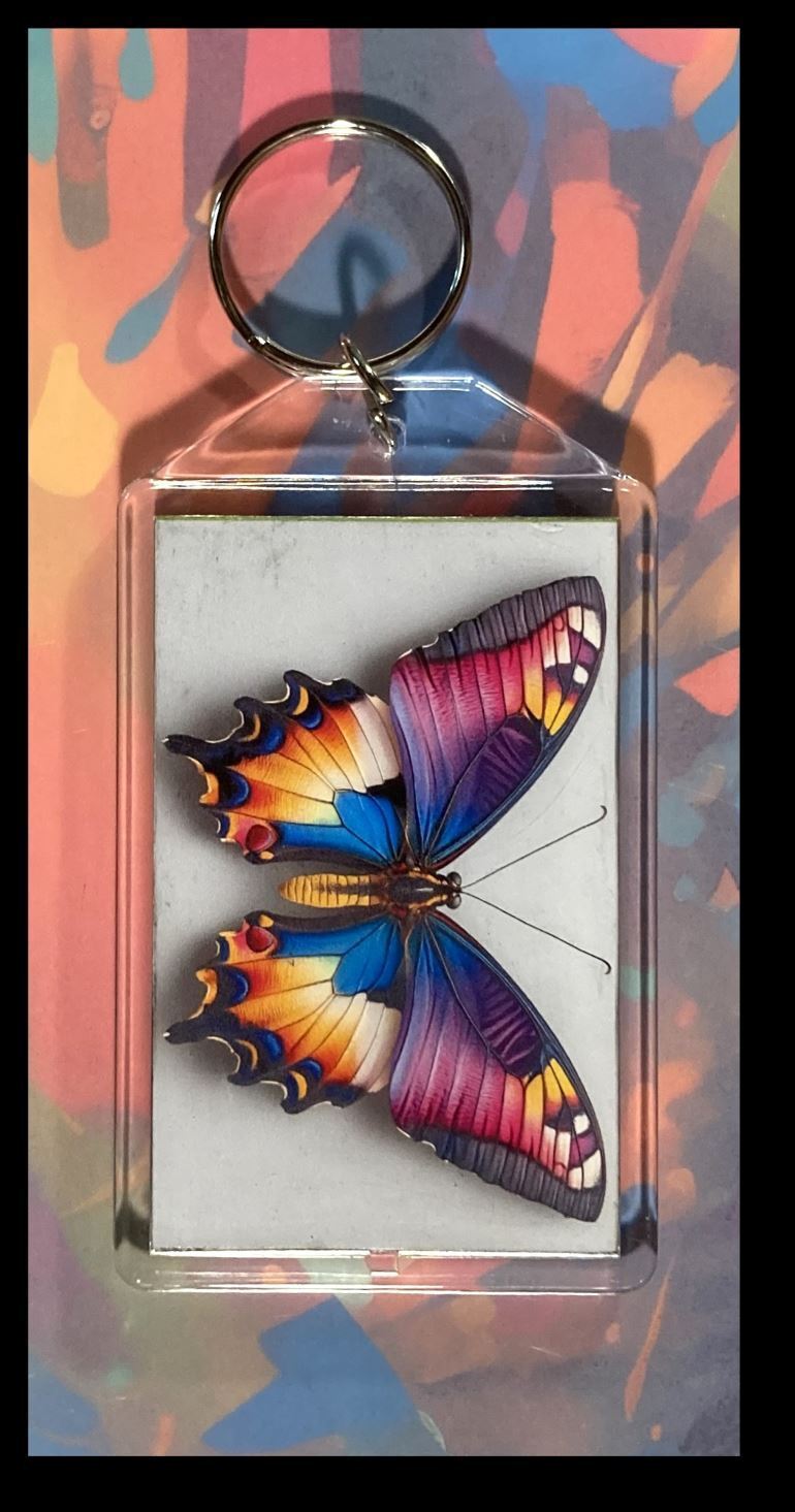 3302 Butterfly Custom Hand Made Keychain - Makes A Great Gift