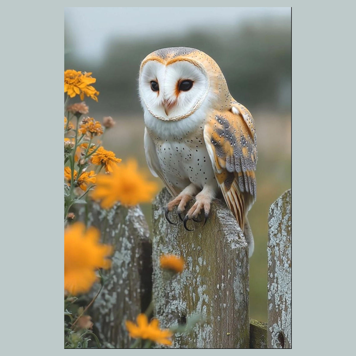 1302 Owl on Tree Stump 8x10 Glossy Photo - Fast-Secure Shipping MS