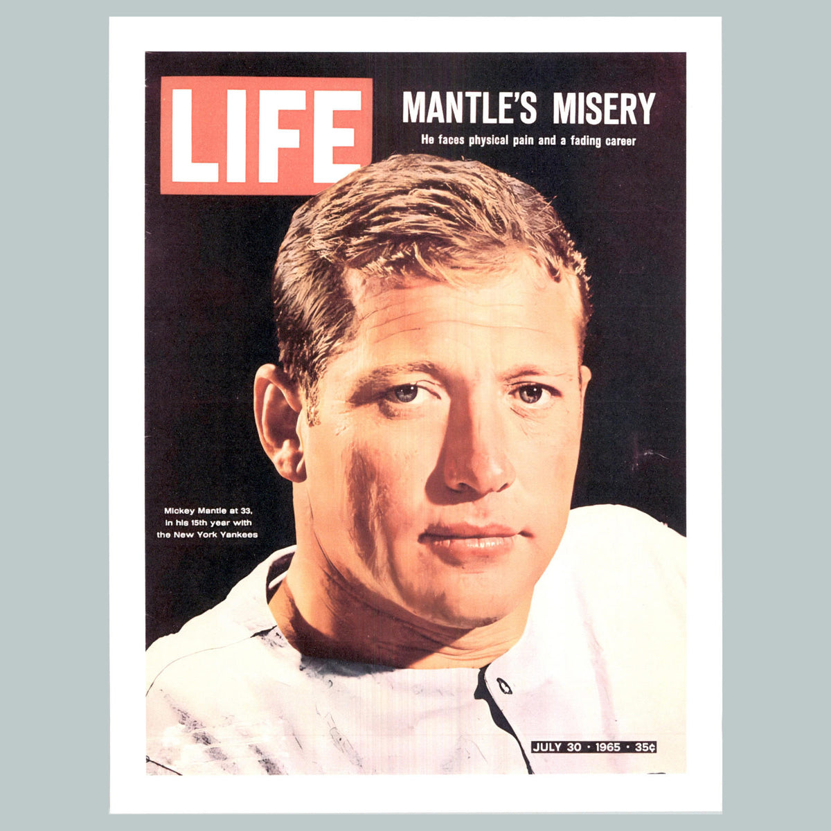 0048 P-8X10 Mickey Mantle Life Mag Cover Glossy Photo Fast Shipping BBL