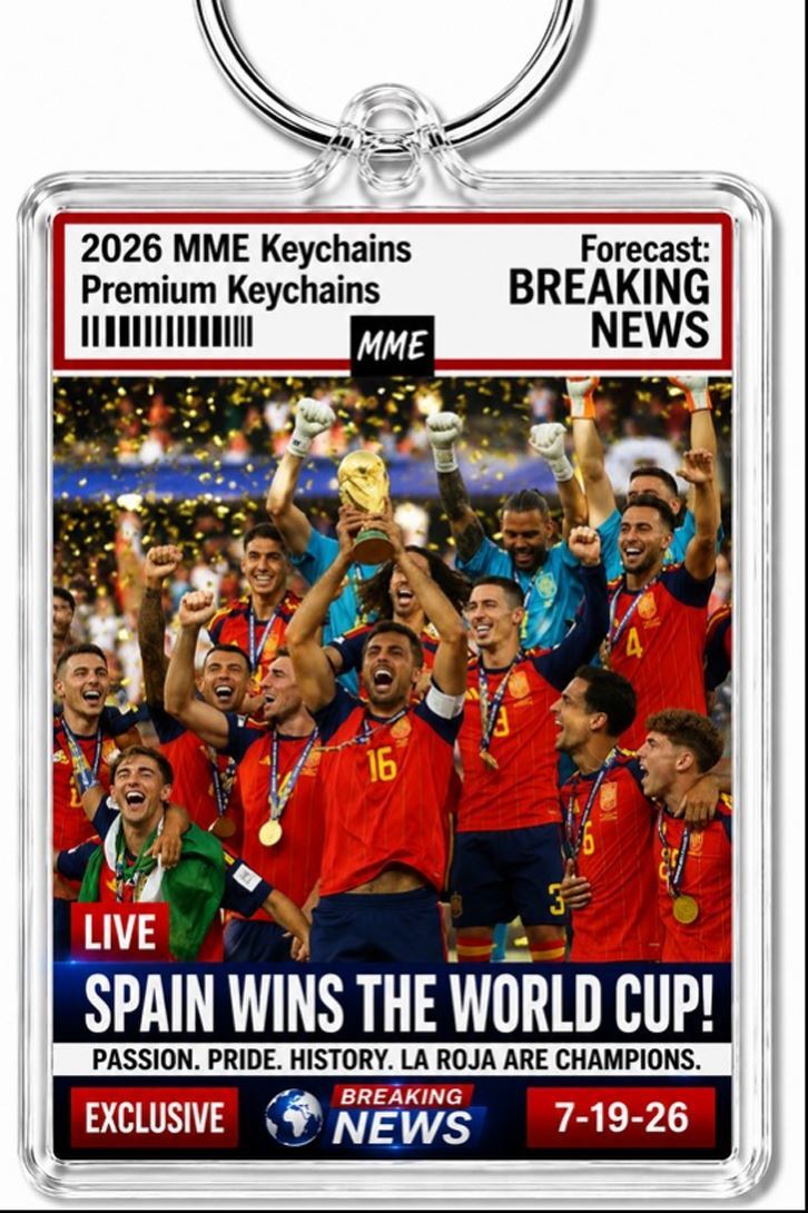 3667 Spain Wins The World Cup Keychain  Breaking News! Alt 5 Handmade Keychain