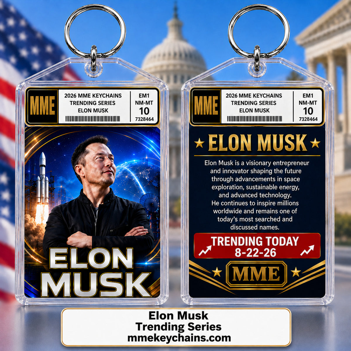 4122 Elon Musk Trending Series Keychain Custom Handmade Acrylic Photo Keychain