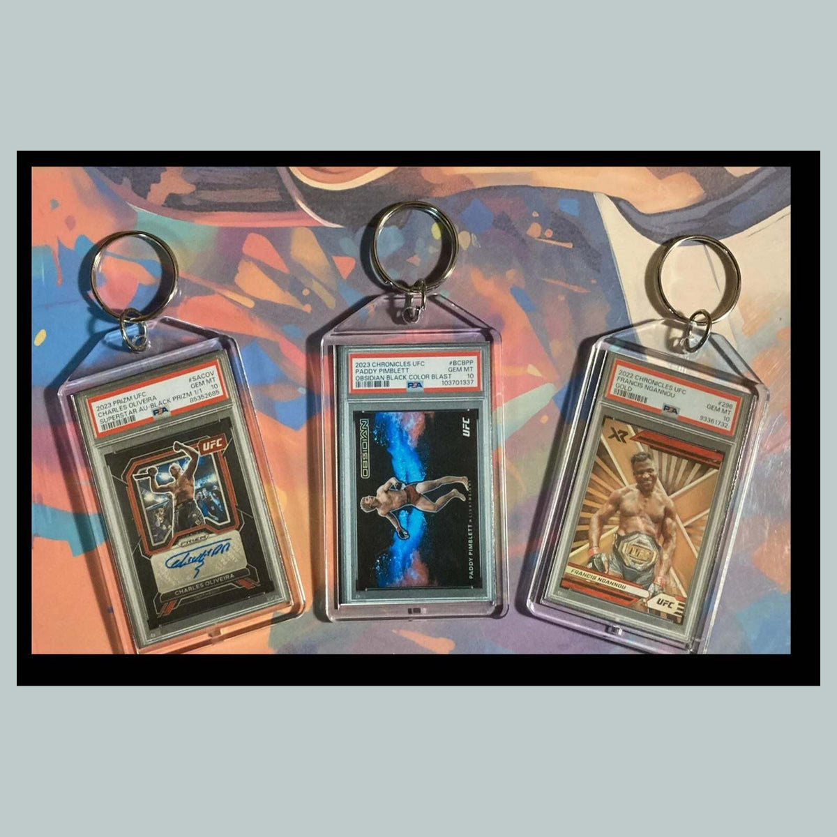 3456B Charles Oliveira/Pimblett/Ngannou 3 Pack Bundle - 3 Different Keychains