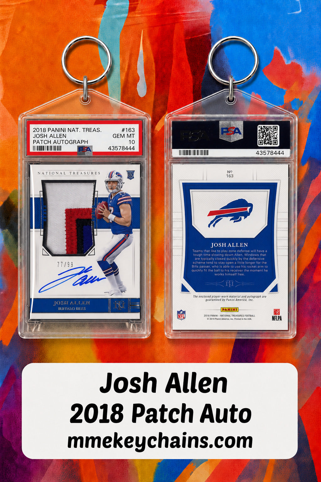 4150 Josh Allen 2018 Patch Auto Novelty Keychain