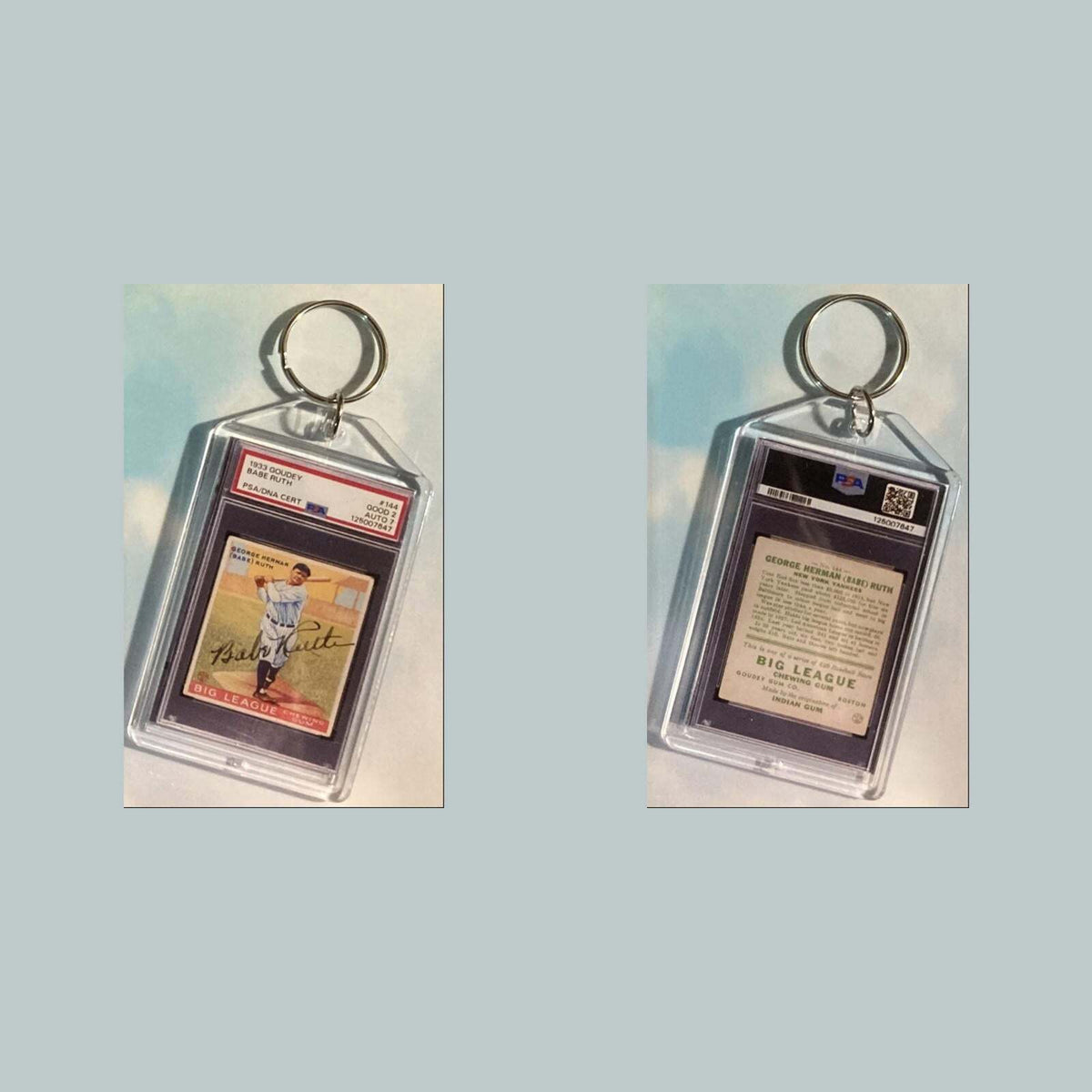 3647 Babe Ruth 1933 Goudey Auto Custom Hand Made Keychain