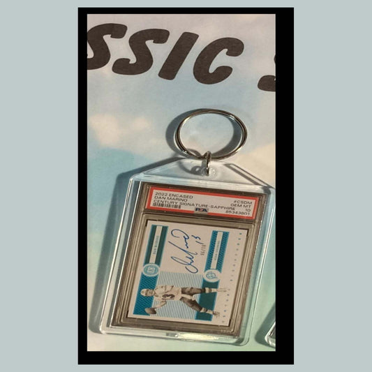 3475 Dan Marino 2022 Panini Sapphire Encased Century Auto Custom Made Keychain