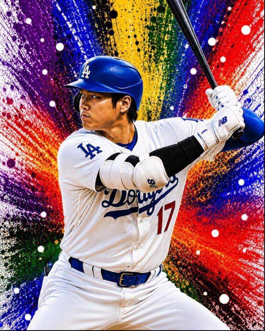 3851 Shohei Ohtani Batting 8x10 Premium Print | Color-Bomb | No Text Clean