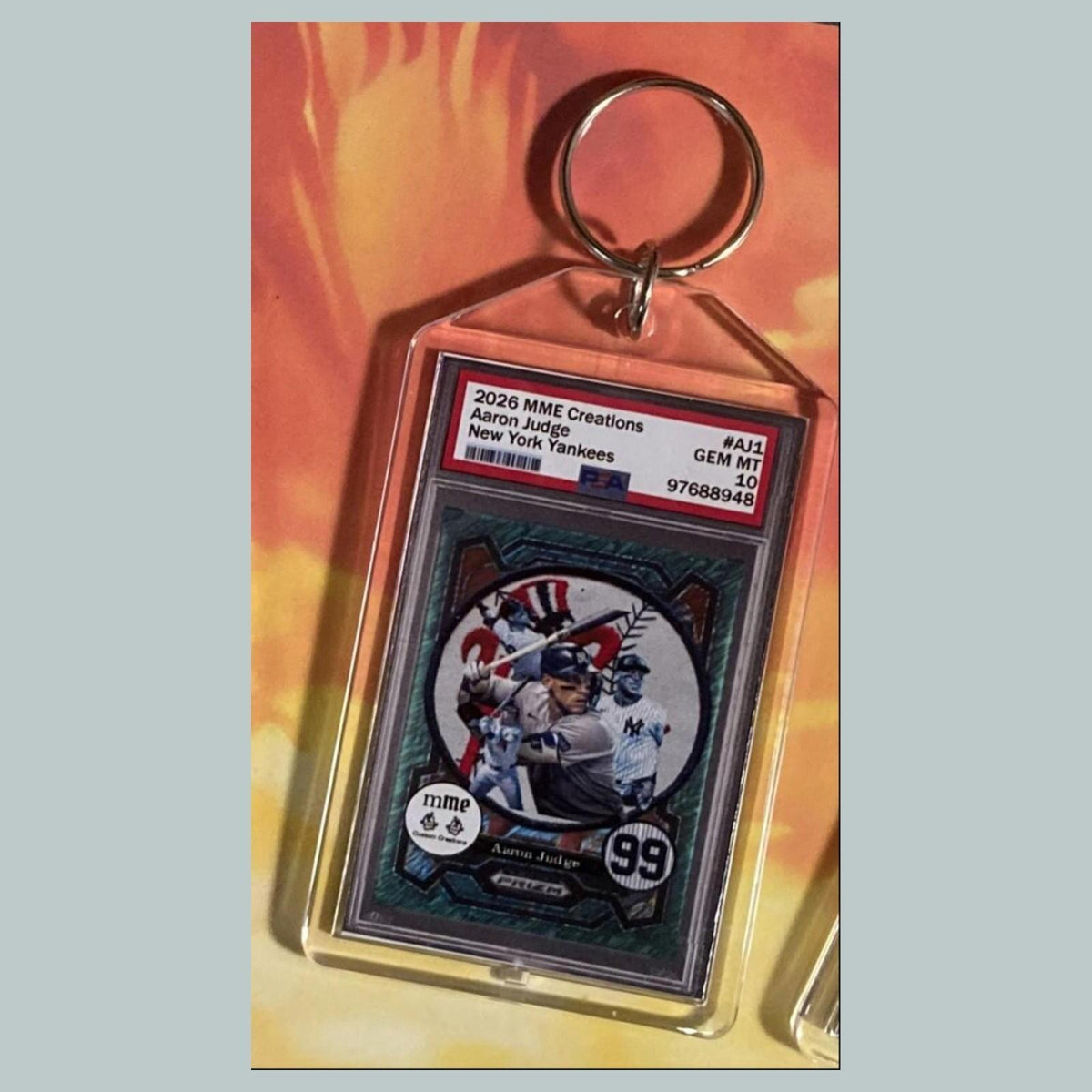 3758 Aaron	Judge Green Shimmer Custom Hand Made Keychain Makes A Great Gift