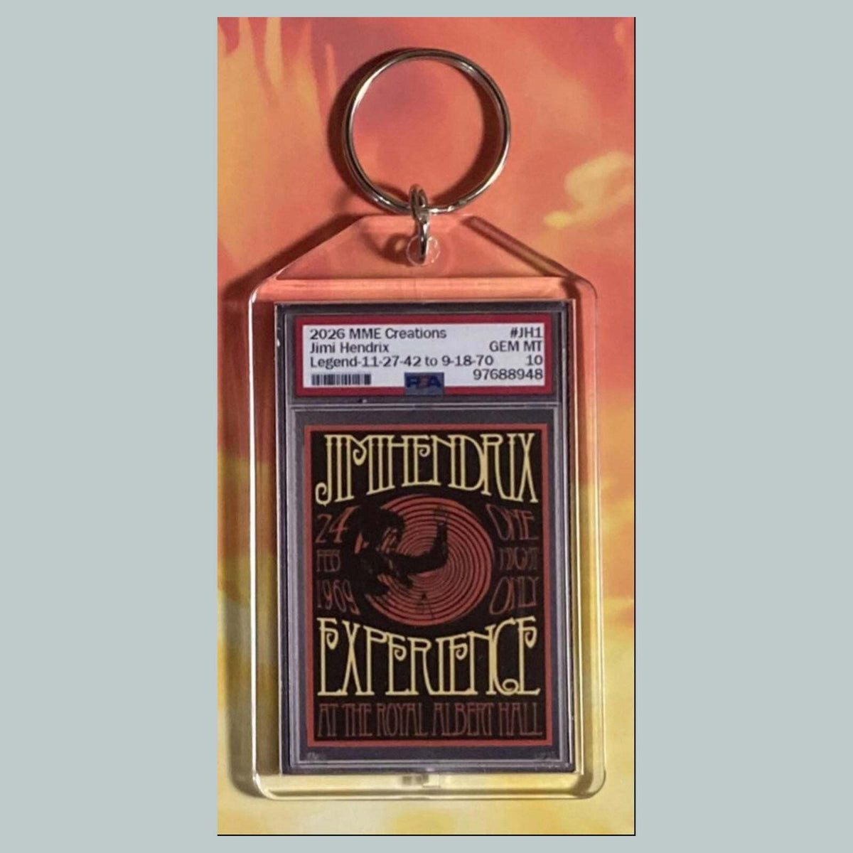 3744 Jimi Hendrix Mockup Custom Hand Made Novelty Keychain