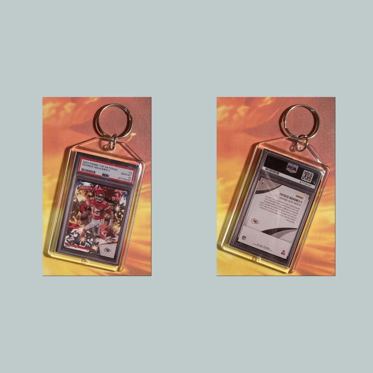 3619 Patrick Mahomes 2021 Panini The National Kaboom Custom Keychain