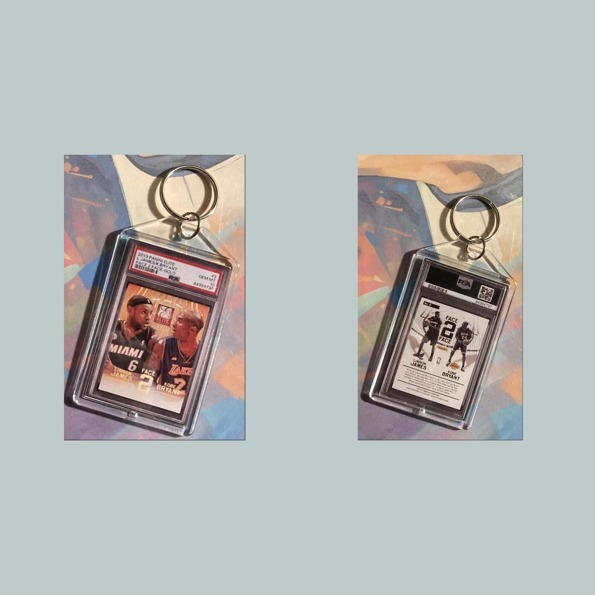3541 2013 Panini Elite Face 2 Face Gold L.James-K.Bryant Custom Keychain Gift
