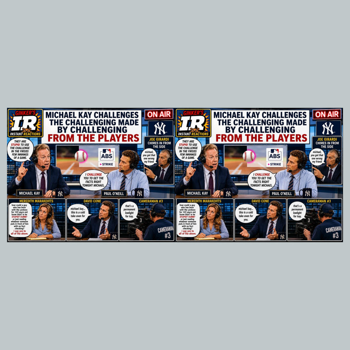 2768 Michael Kay On ABS Challenges Ginker’s Instant Reactions 8X10 Print