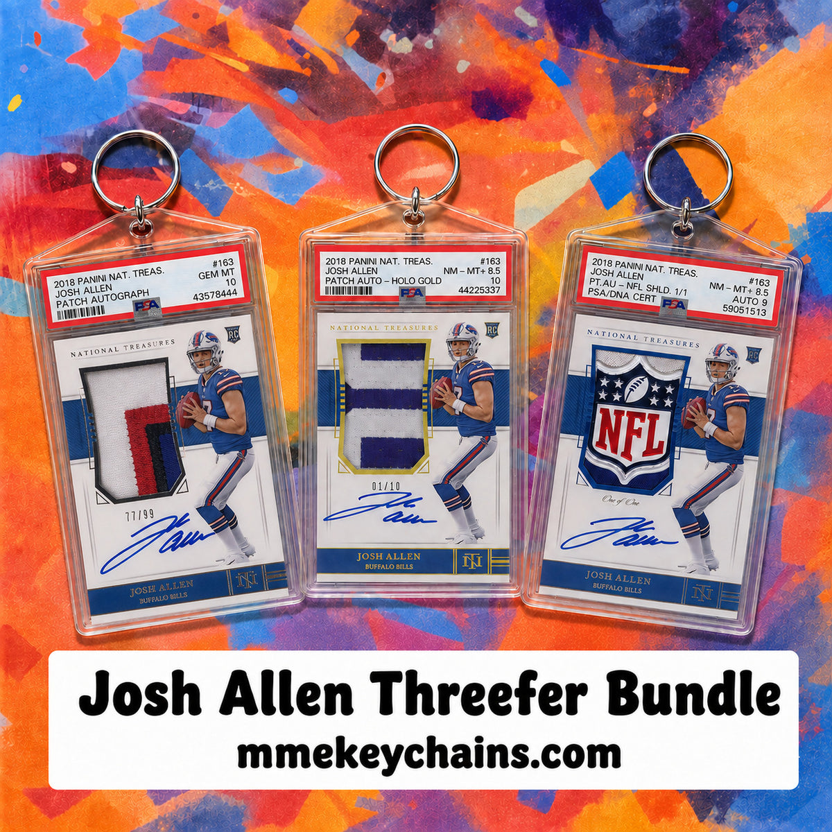 4156-9999 0009C Josh Allen Threefer Keychain Bundle Set 1