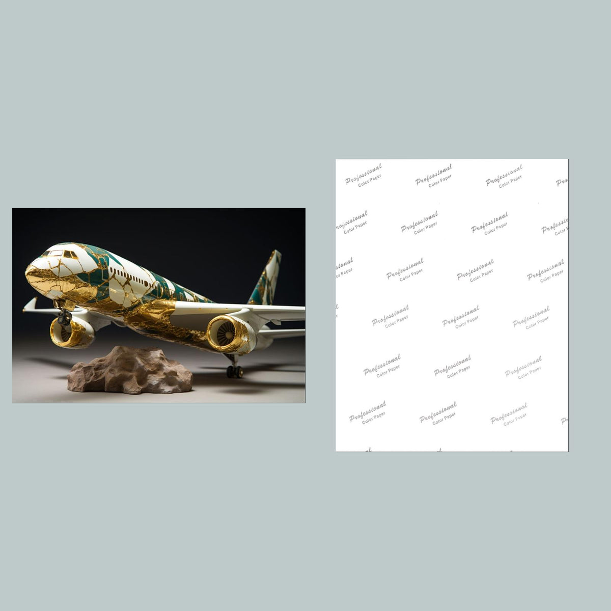 1228  Airplane White Green 8x10 Glossy Photo - Fast-Secure Shipping MS