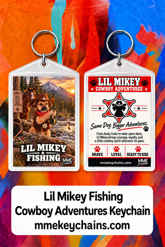 4841 Personalized Pet Pics Keychain Turn Your Dog Into a Cowboy – Gone Fishing
