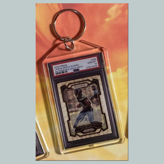 3773 Jaxon Smith-Njigba 2023 Panini Prizm Gold Vinyl Auto Custom Made Keychain