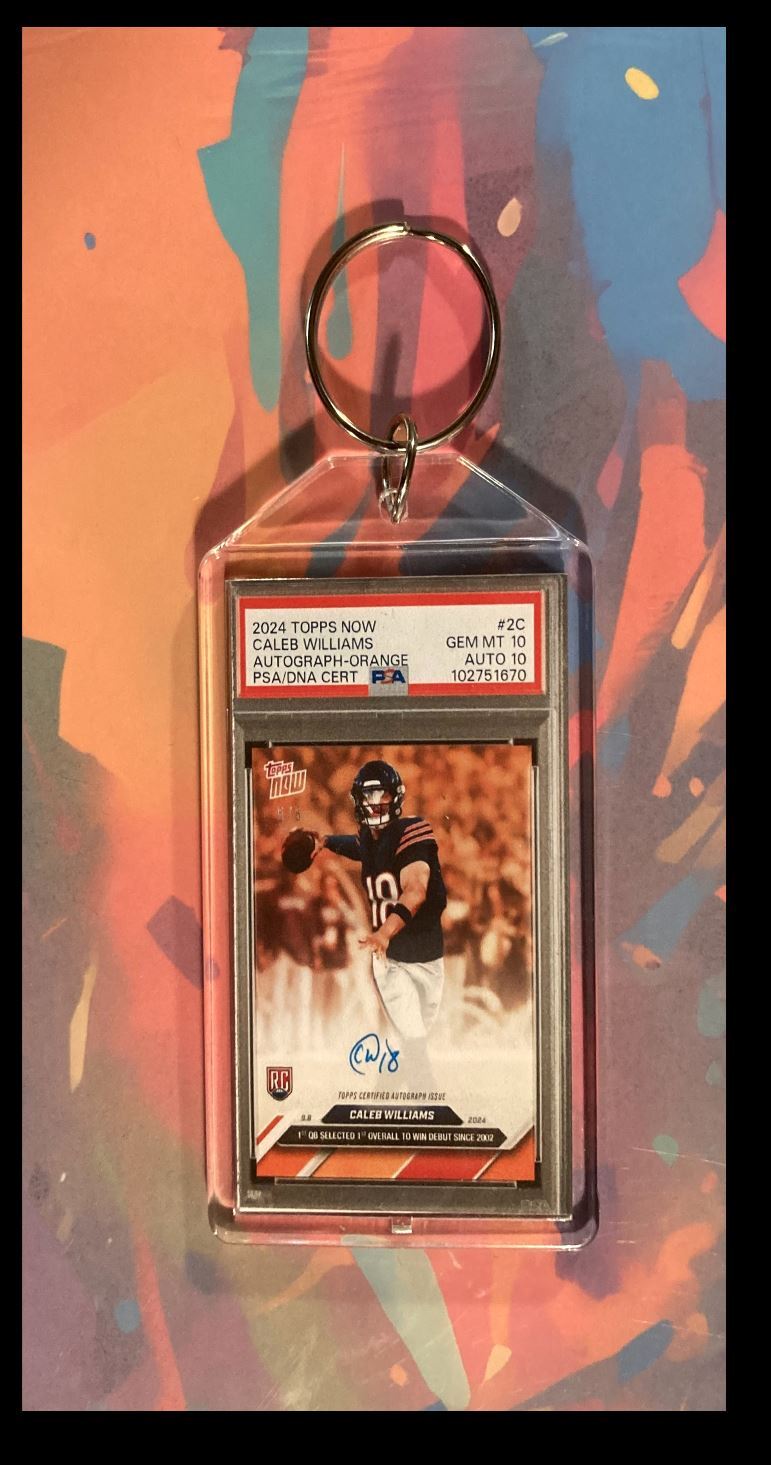 3056 Caleb Williams 2024 Topps Now Orange Auto Custom Keychain-Gift