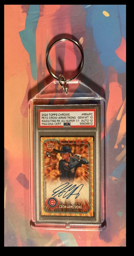 3028 Pete Crow-Armstrong 2024 Topps Chrome Auto SuperFractor Keychain