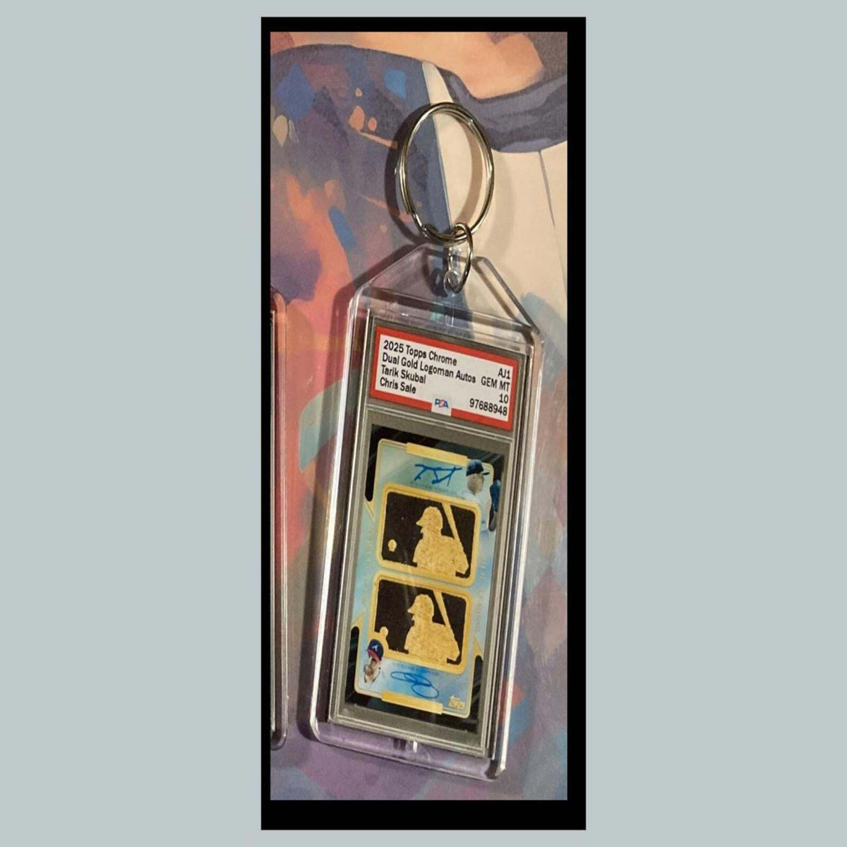 3391 Chris Sale/Tarik Skubal 2025 Logoman Chrome Gold Dual Auto Novelty Keychain