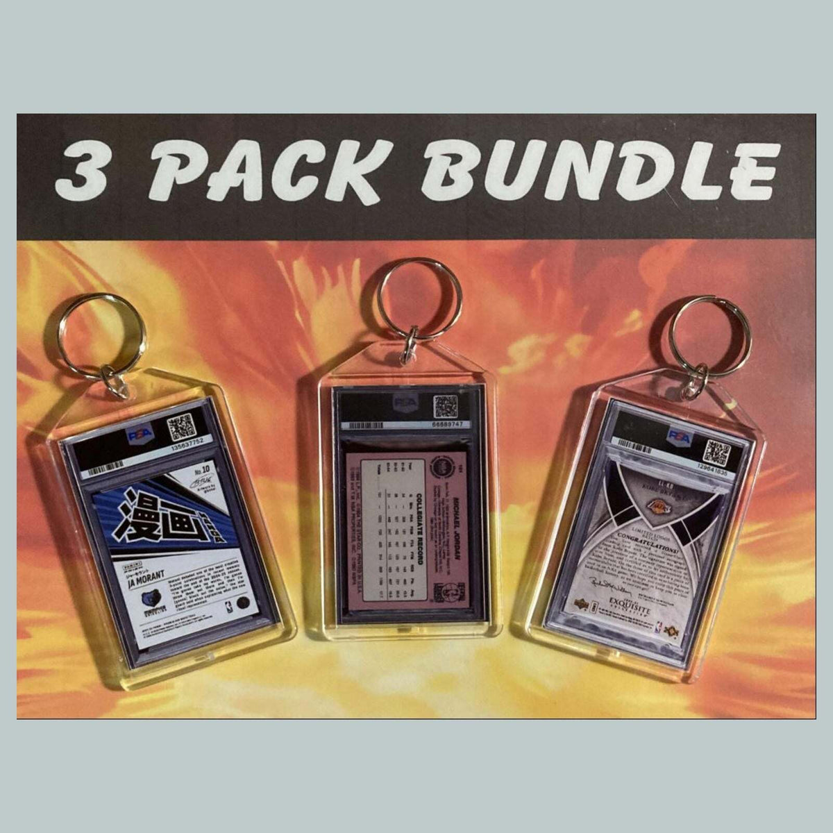 3637B Ja Morant-Jordan-Kobe 3 Pack Custom Hand Made Keychain