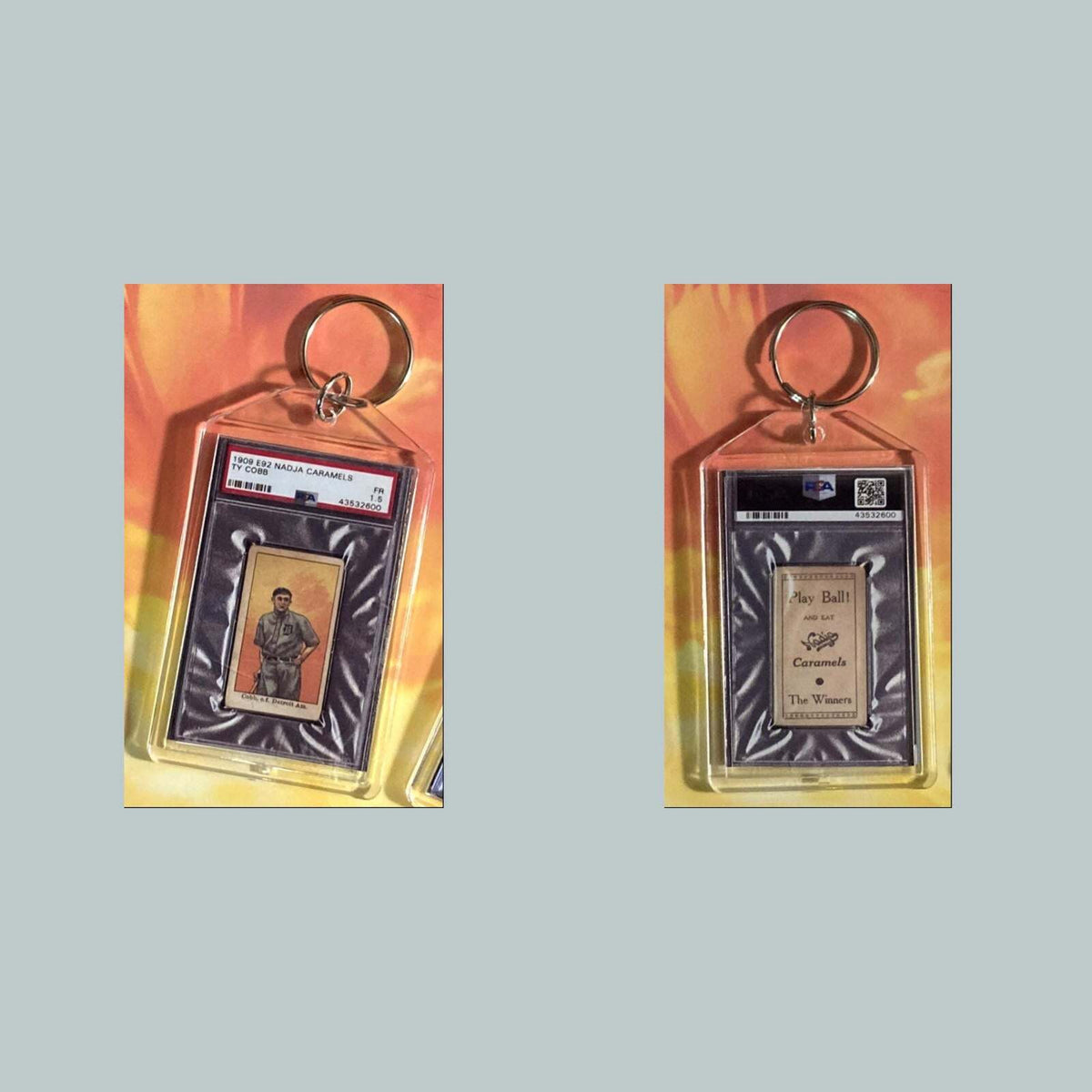 3642 Ty Cobb 1909 E92 Nadja Caramel Custom Hand Made Keychain