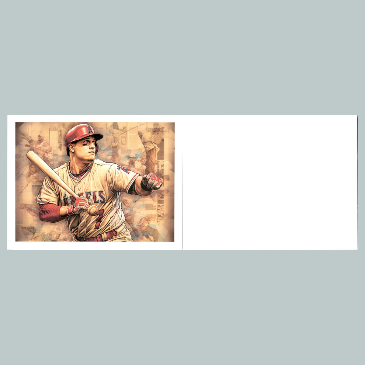 0173 P -8X10 Mike Trout Bat - Ball Glossy Photo Fast-Secure Shipping BBL
