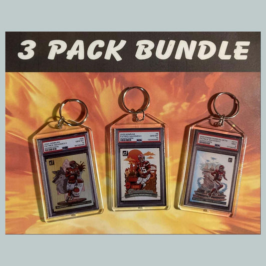 3609B Patrick Mahomes Downtown 3 Pack Bundle Custom Hand Made Keychains