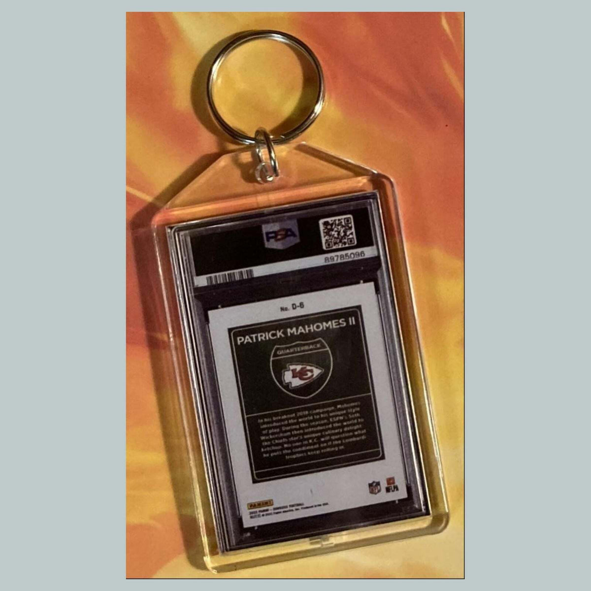 3604 Patrick Mahomes 2023 Panini Donruss Downtown Custom Keychain
