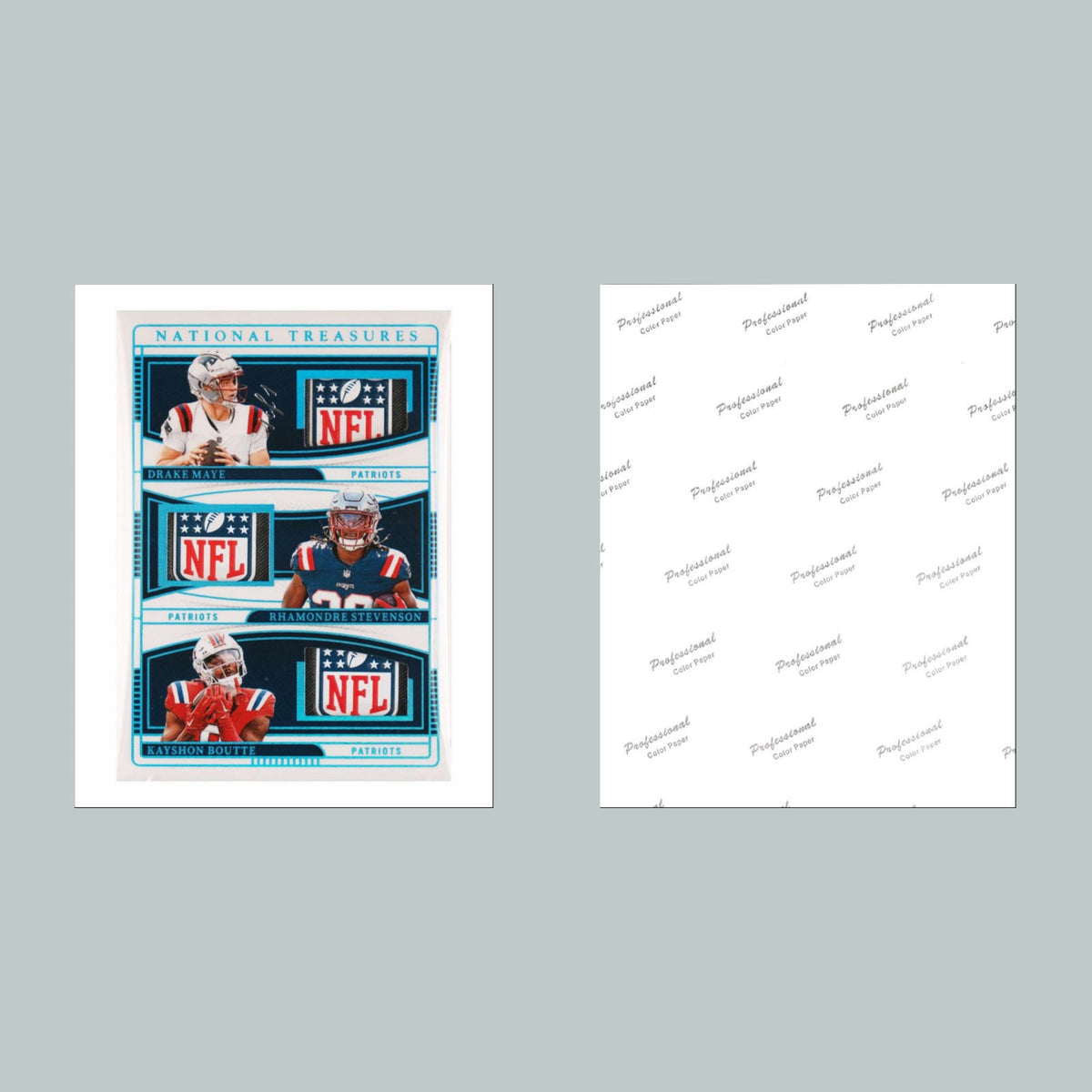 1078B Threefer Bundle Drake Maye/Boutte/Stevenson 3 8X10 Glossy Photos FBL