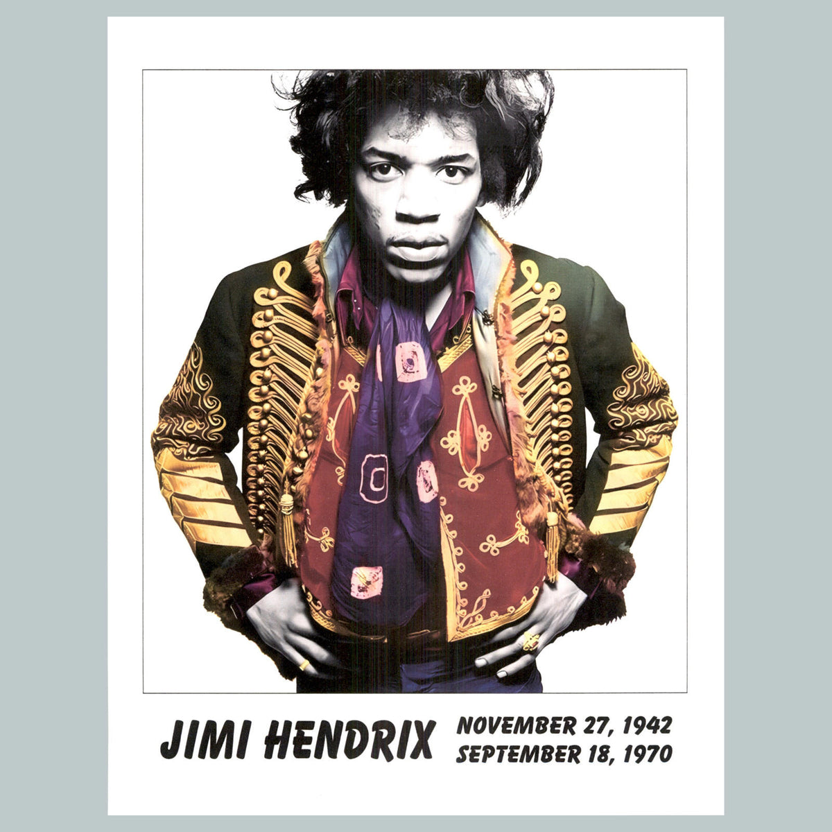 0116 P -8X10 Jimi Hendrix with Dates Glossy Photo Fast-Secure Shipping
