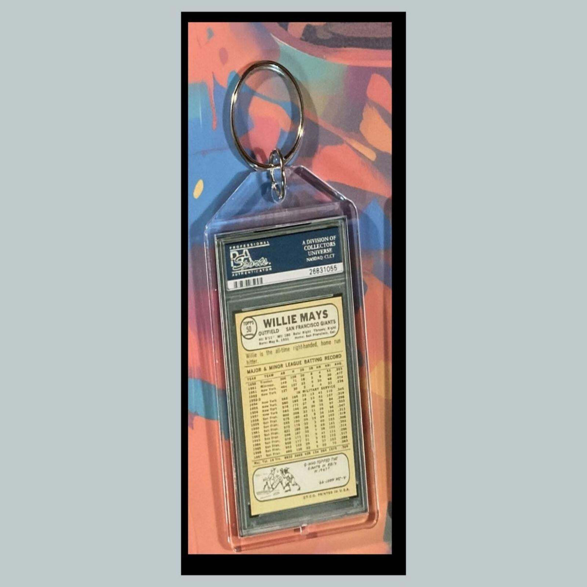3387 Willie Mays 1968 Custom Hand Made Novelty Custom Hand Made Keychain