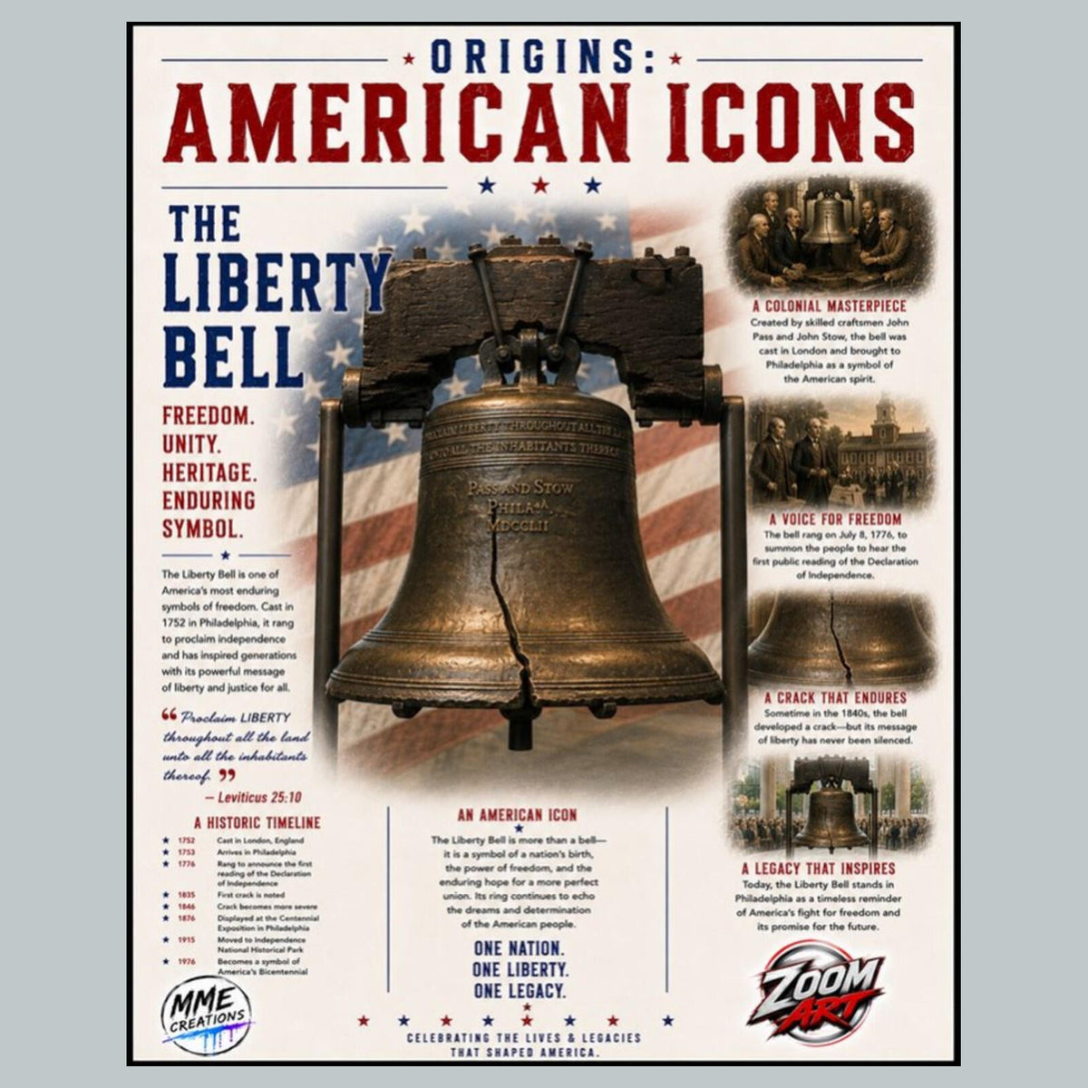 2738 The Liberty Bell American Icons Series 8X10 Zoom Art Giclee Print __/25 MS