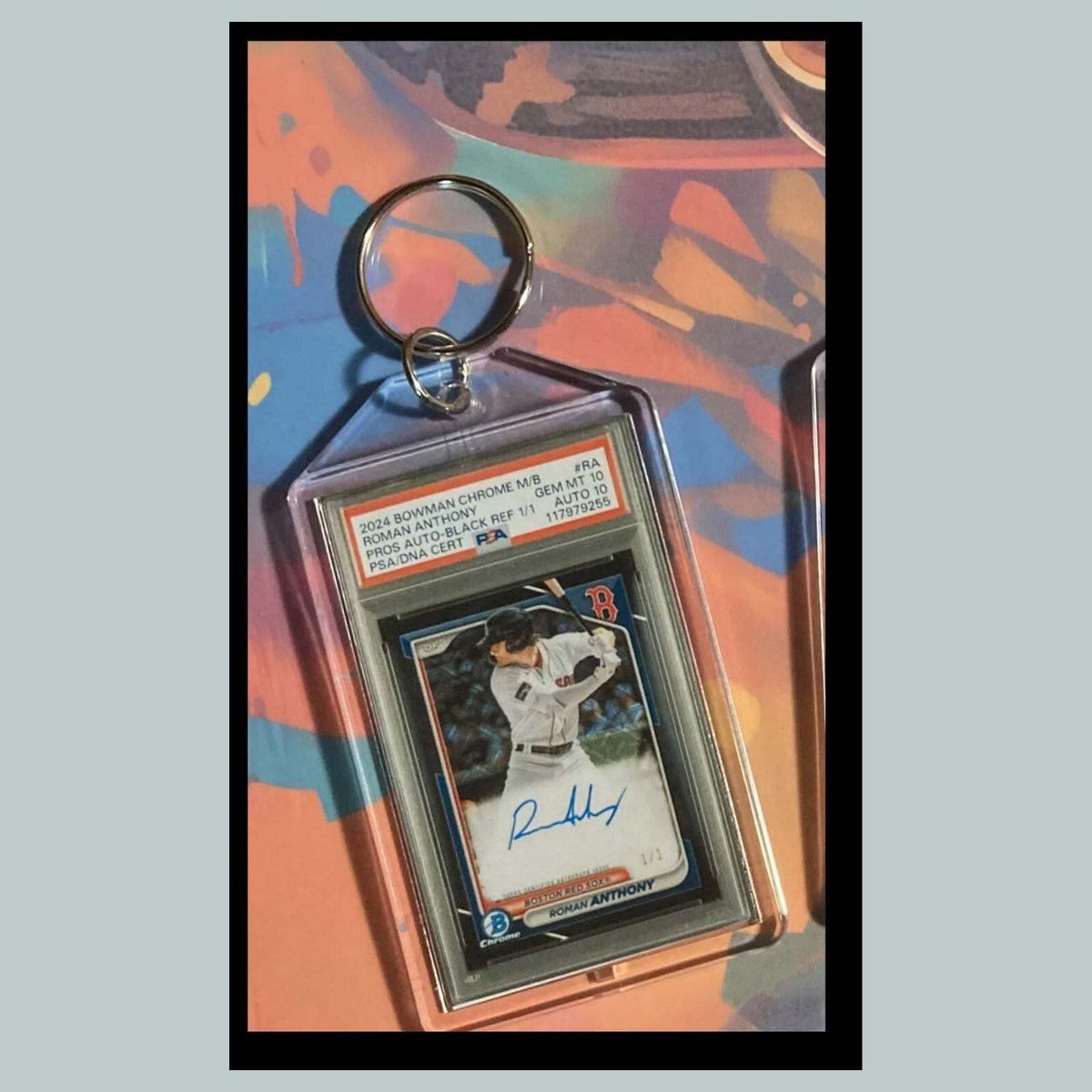 3480 Roman Anthony 2024 Chrome Black Auto Custom Hand Made Keychain A Great Gift