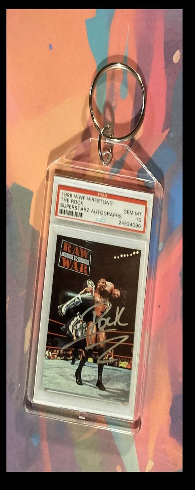 3369 The Rock 1998 Superstarz Auto Custom Hand Made Novelty Keychain