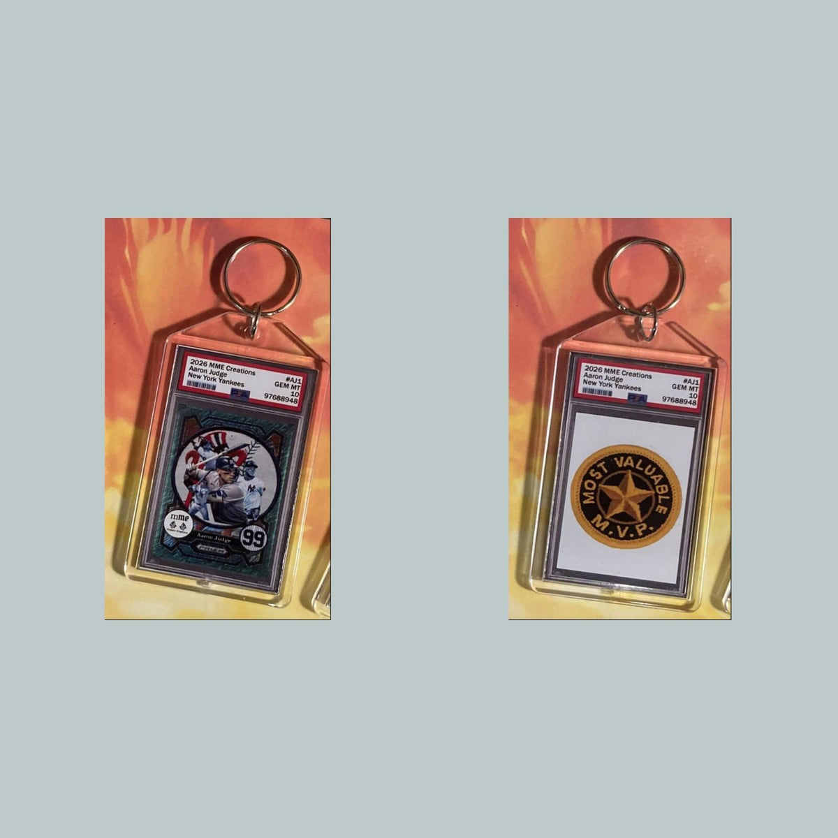 3758 Aaron	Judge Green Shimmer Custom Hand Made Keychain Makes A Great Gift