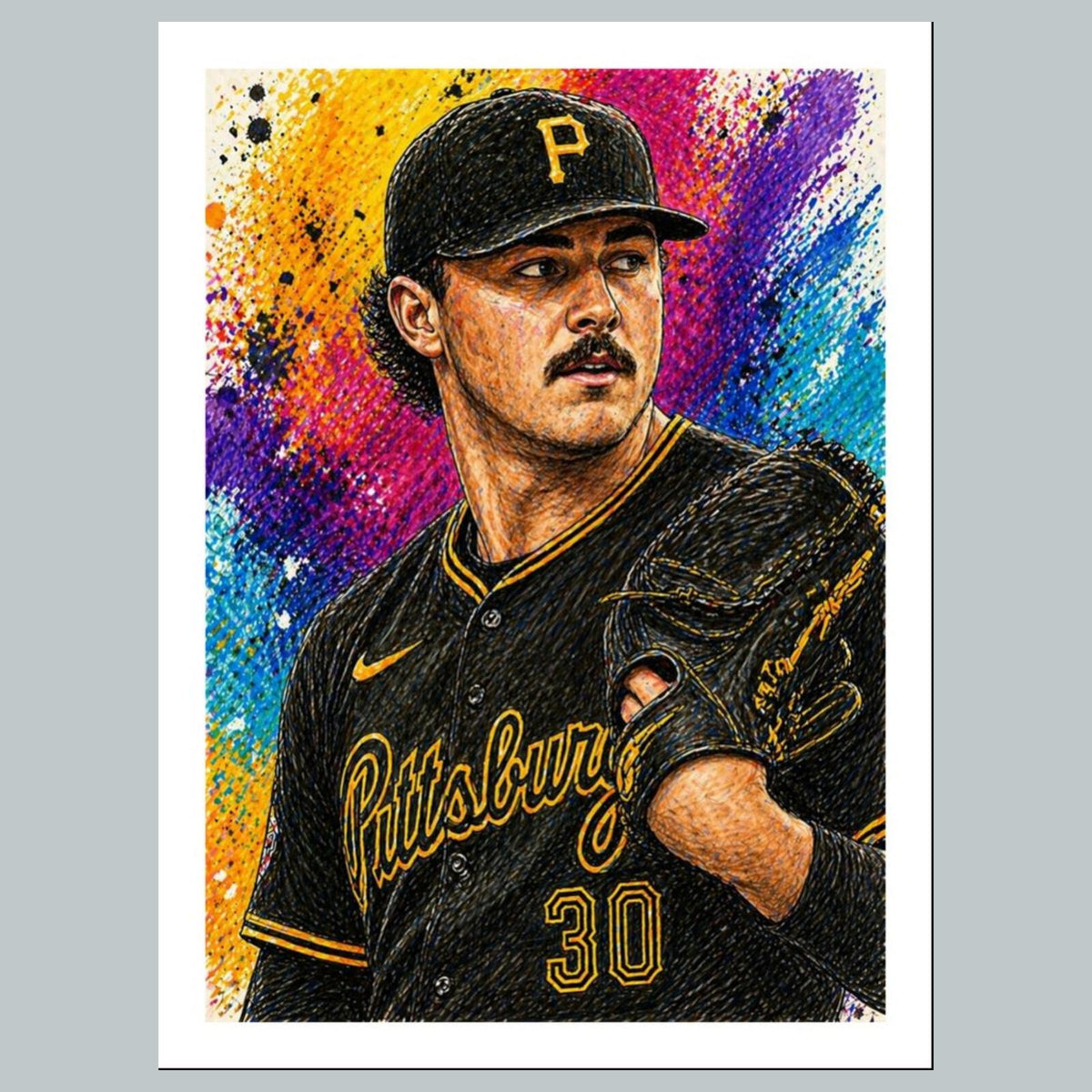 2587 Paul Skenes 8x10 Custom Art Photo - Fast-Secure Shipping BBL
