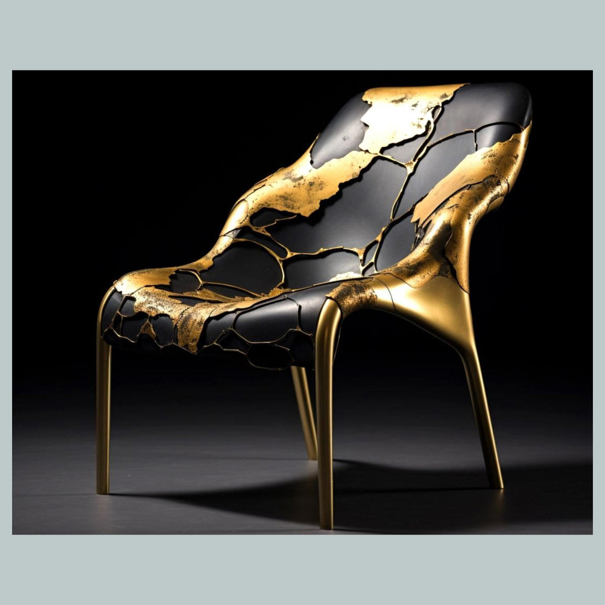 0889 8x10 Glossy Photo Kintsugi Gold Chair - Fast-Secure Shipping MS