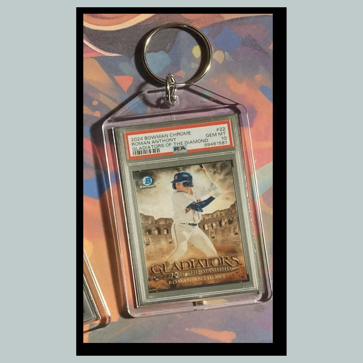 3481 Roman Anthony 2024 Chrome Gladiators/Diamond Custom Hand Made Keychain Gift