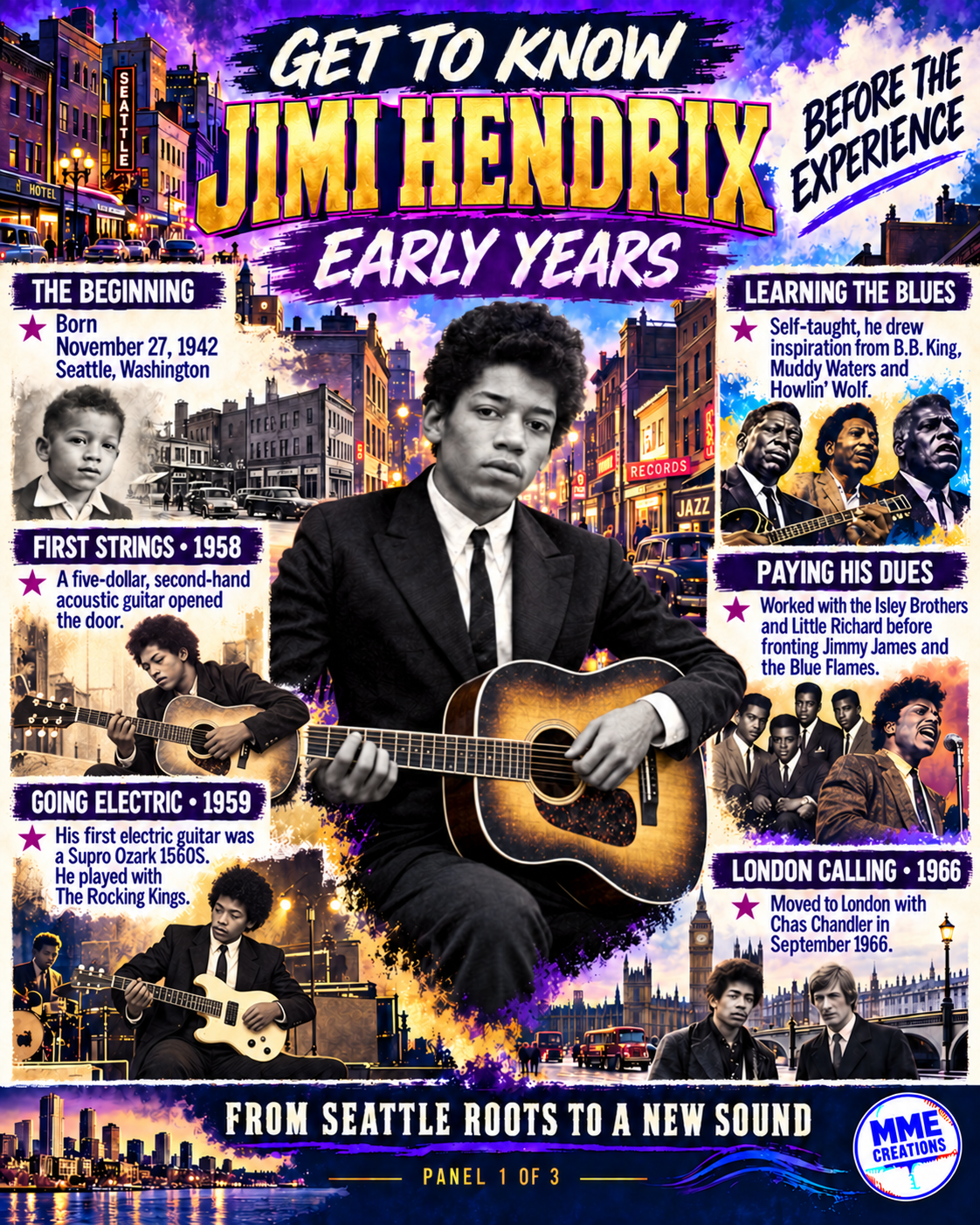 Jimi Hendrix GTK Limited Edition /25 3-print story bundle
