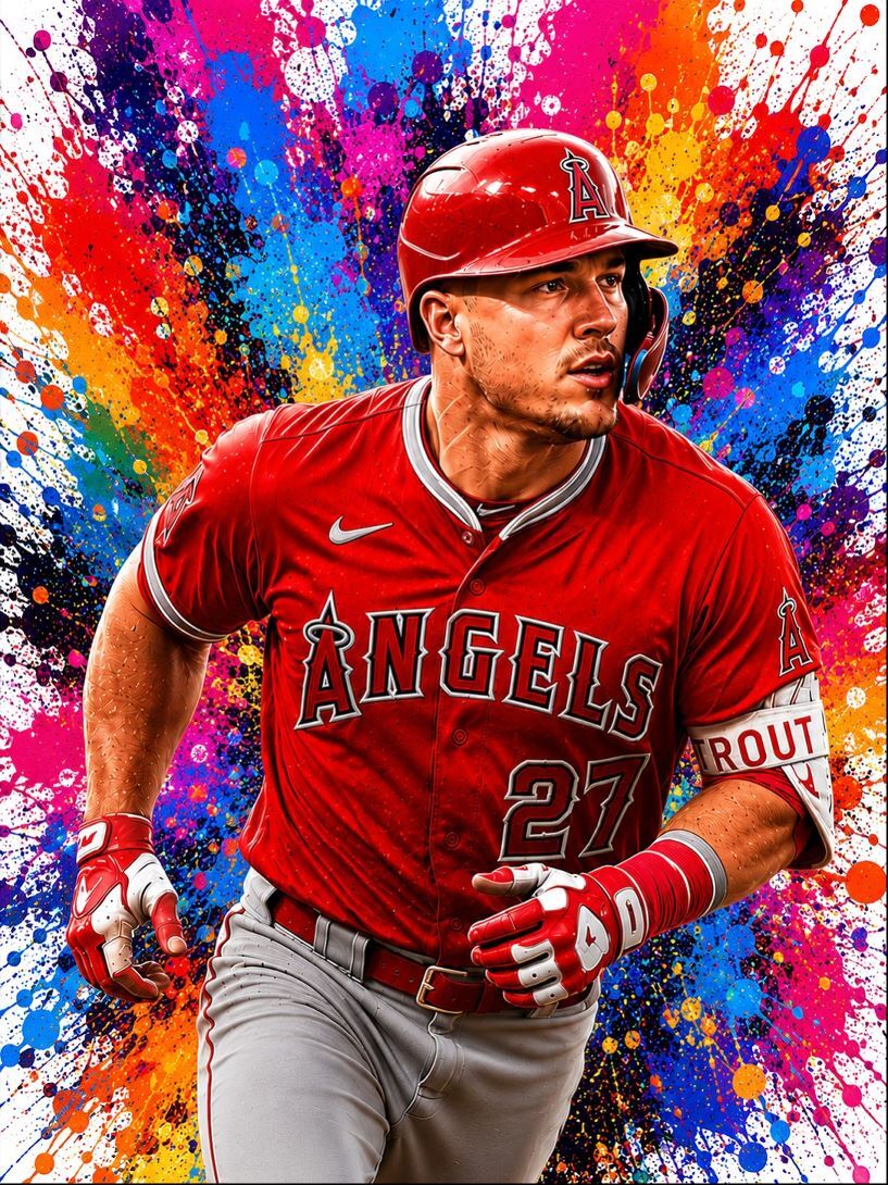 3863 Mike Trout 8x10 Premium Print | Color-Bomb | No Text Clean