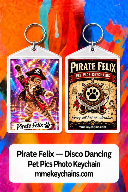 4900 Personalized Pet Pics Keychains Pirate Felix – Disco Dancing