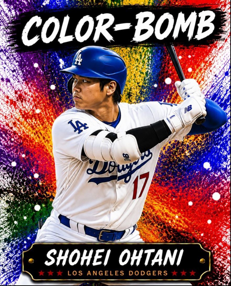 3853 Shohei Ohtani Batting 8x10 Premium Print | Color-Bomb | With Text