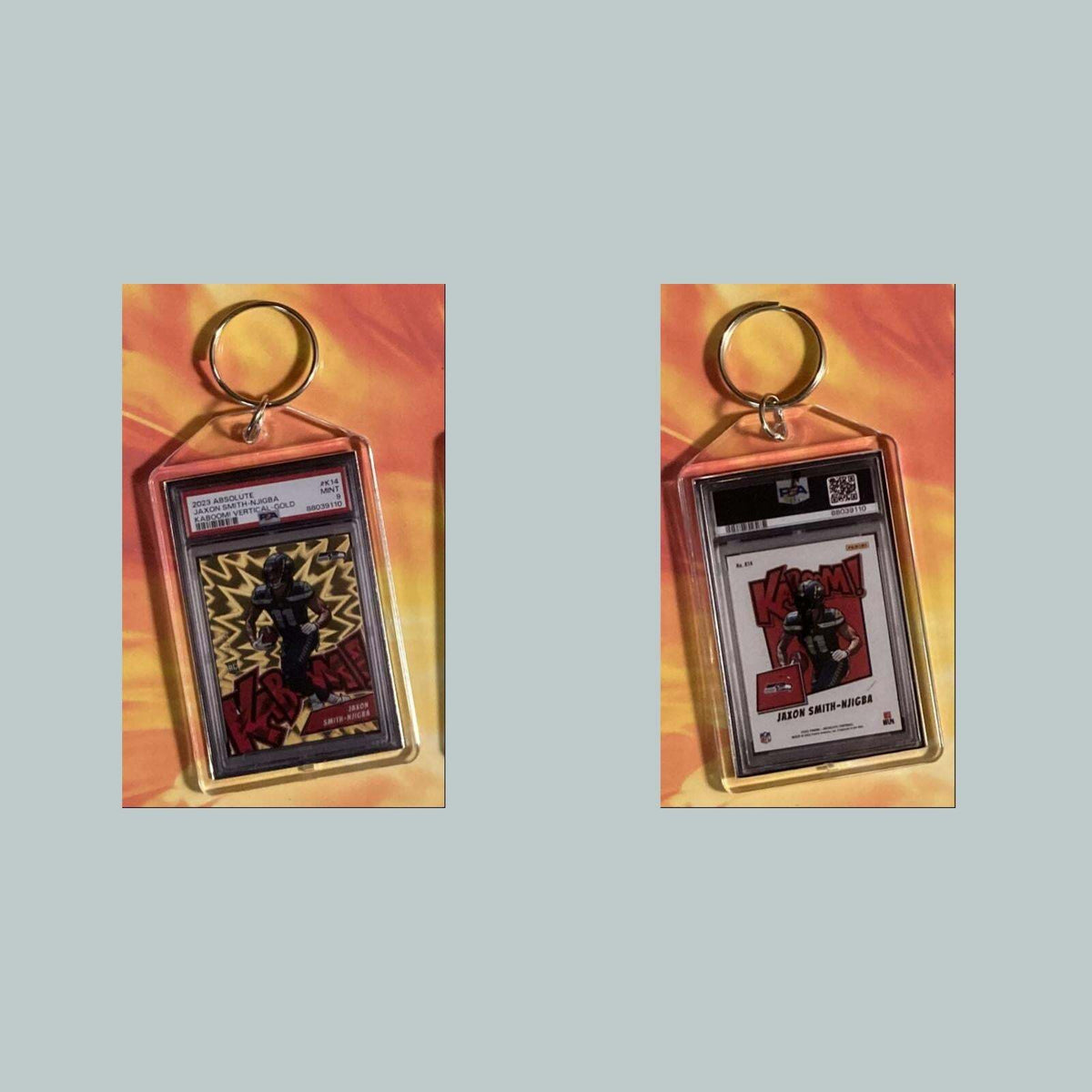 3774 Kenneth Walker III 2022 Panini Absolute Kaboom Gold Custom Made Keychain