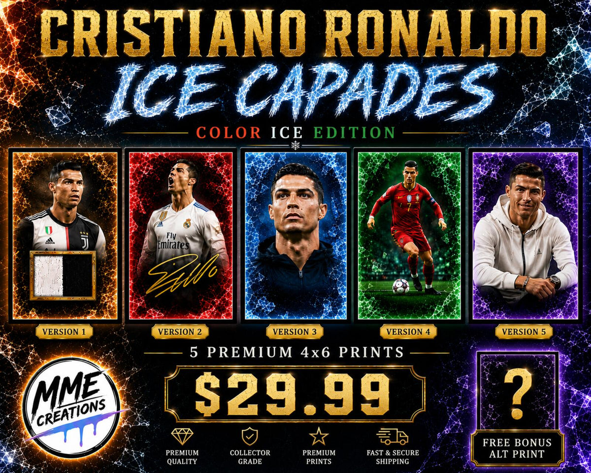 2629 Cristiano Ronaldo Zoom Art | Ice Capades Multi Color 5 Glossy Prints Set
