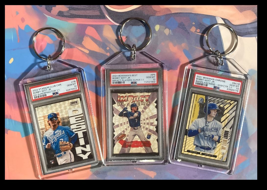3134 Bobby Witt Jr 3 Pack Bundle 3 Different Custom Novelty Keychains-Great Gift