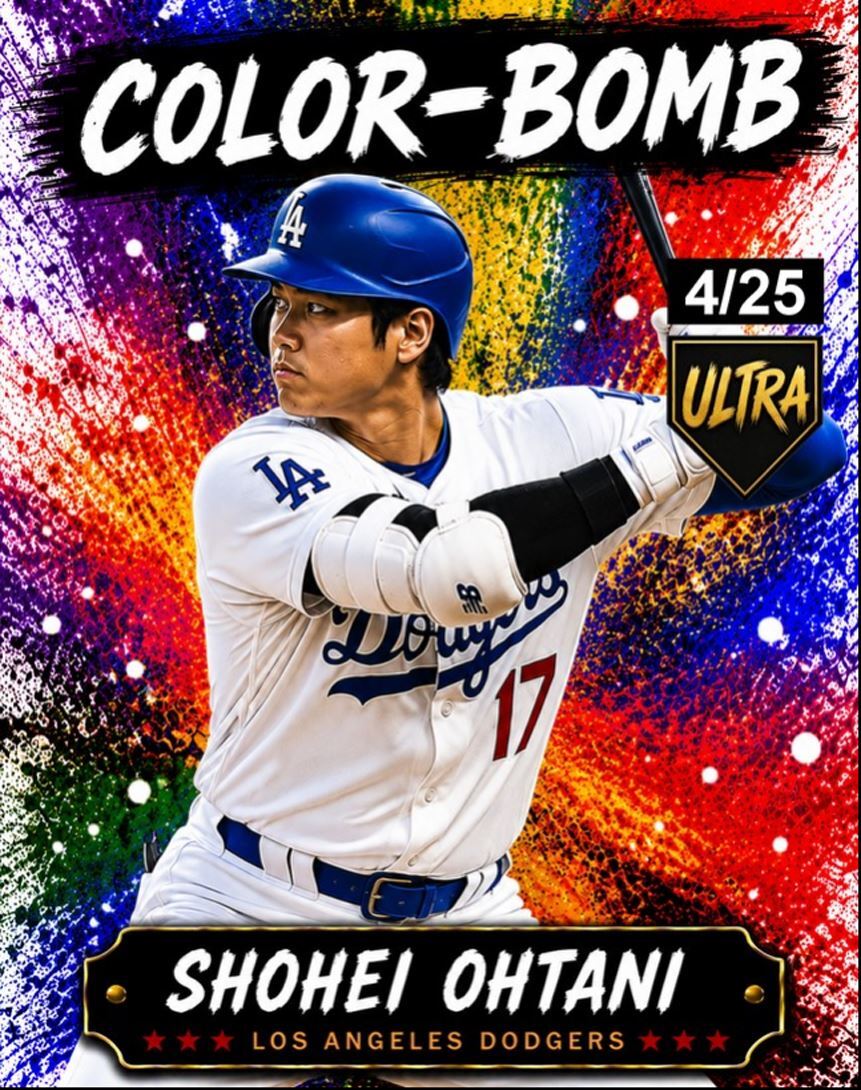 3852 Shohei Ohtani Batting Color-Bomb Custom 8X10 Print - Limited Edition /25